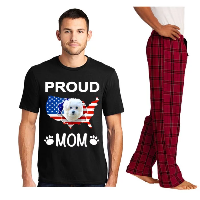 Maltese Cute Funny Gift Maltese Dog Maltese Proud Patriot Mom Gift Pajama Set