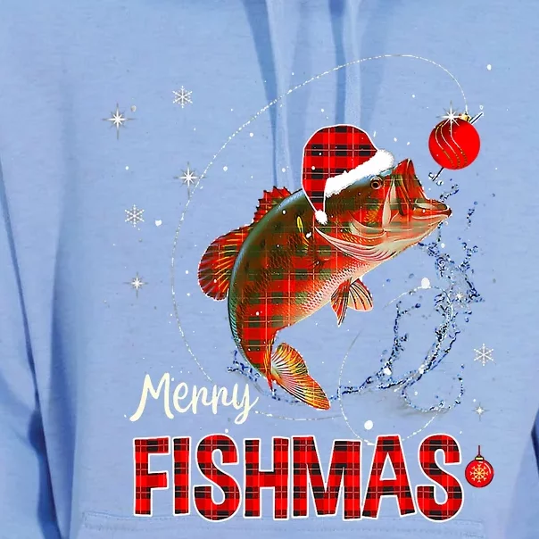 Merry Christmas Fishmas Fishing Reel Santa Snow Unisex Surf Hoodie