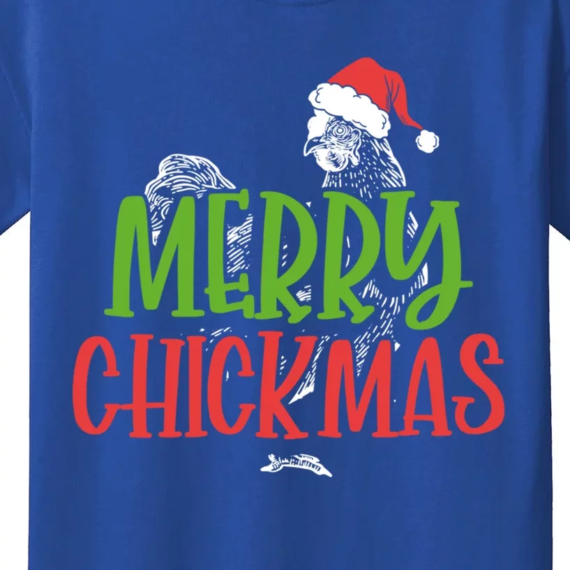 Merry Chickmas Funny Chicken Santa Claus Christmas Costume Great Gift Kids T-Shirt