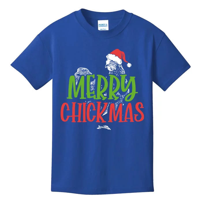 Merry Chickmas Funny Chicken Santa Claus Christmas Costume Great Gift Kids T-Shirt