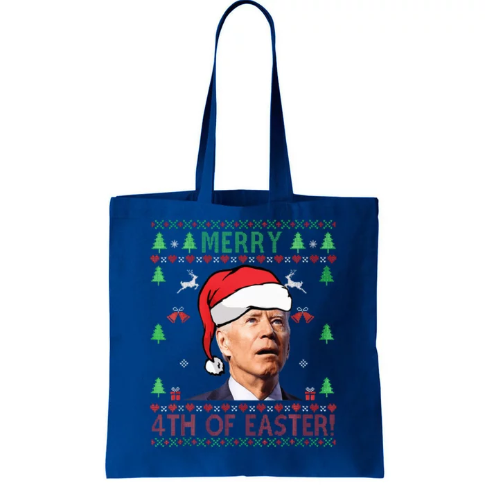 Merry Christmas Funny Joe Biden Happy 4th of July Ugly Xmas Tote Bag