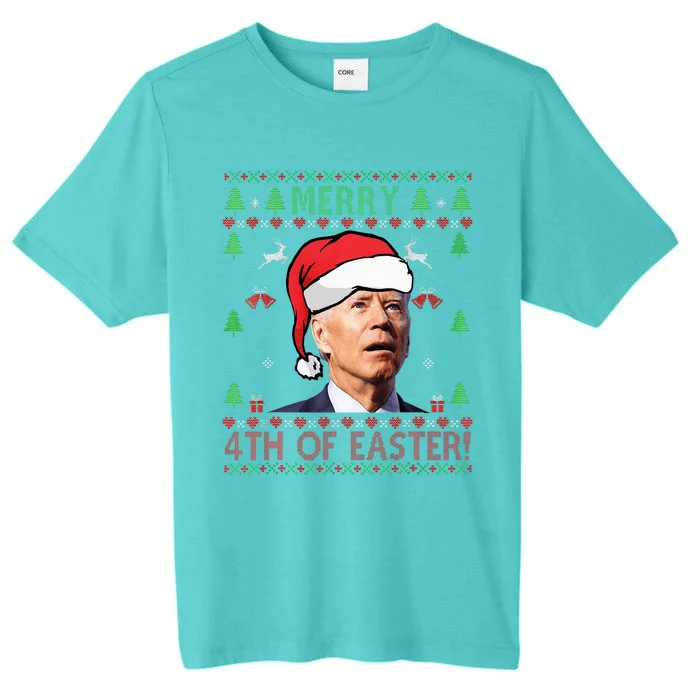 Merry Christmas Funny Joe Biden Happy 4th of July Ugly Xmas ChromaSoft Performance T-Shirt