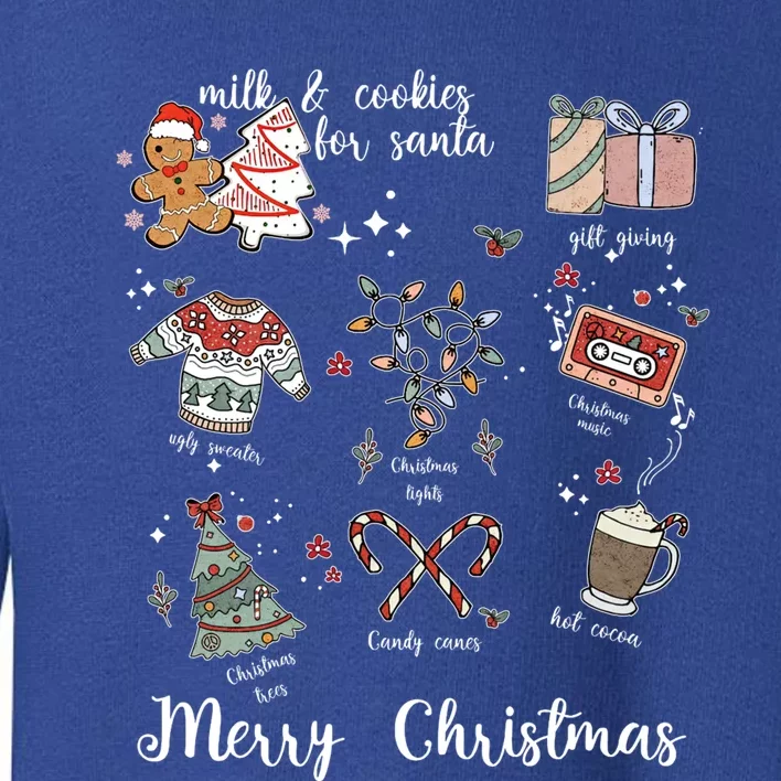 Merry Christmas Favorite Things Milk And Cookies For Santa Gift Toddler Sweatshirt