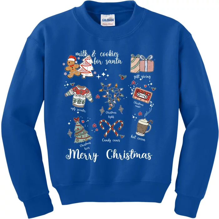 Merry Christmas Favorite Things Milk And Cookies For Santa Gift Kids Sweatshirt