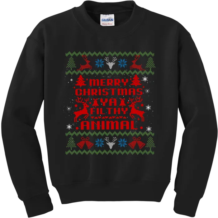 Merry Christmasya Filthy Animal Ugly Christmas Sweater Kids Sweatshirt