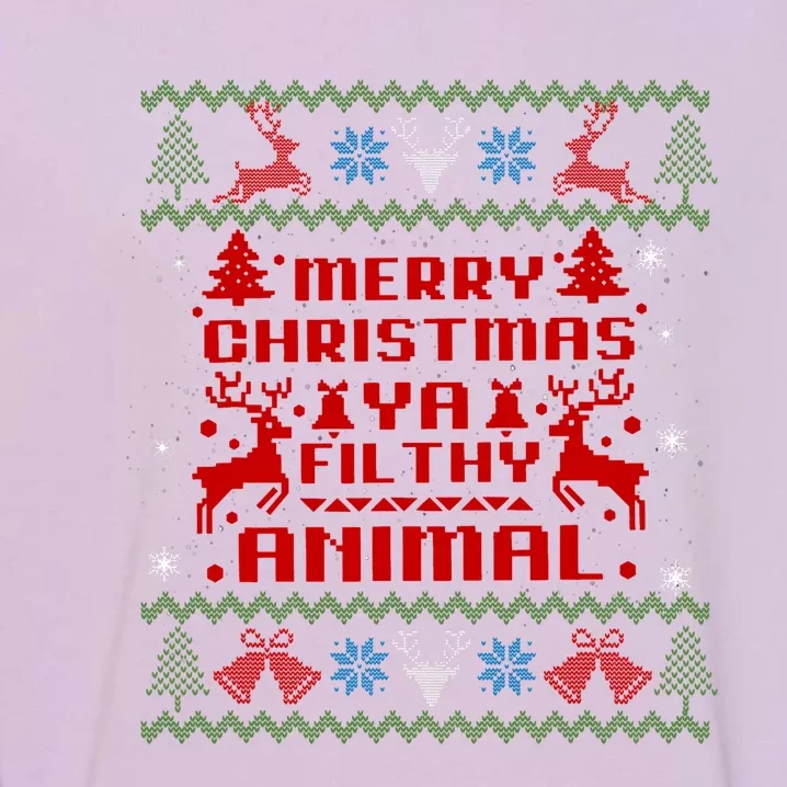 Merry Christmasya Filthy Animal Ugly Christmas Sweater Garment-Dyed Sweatshirt