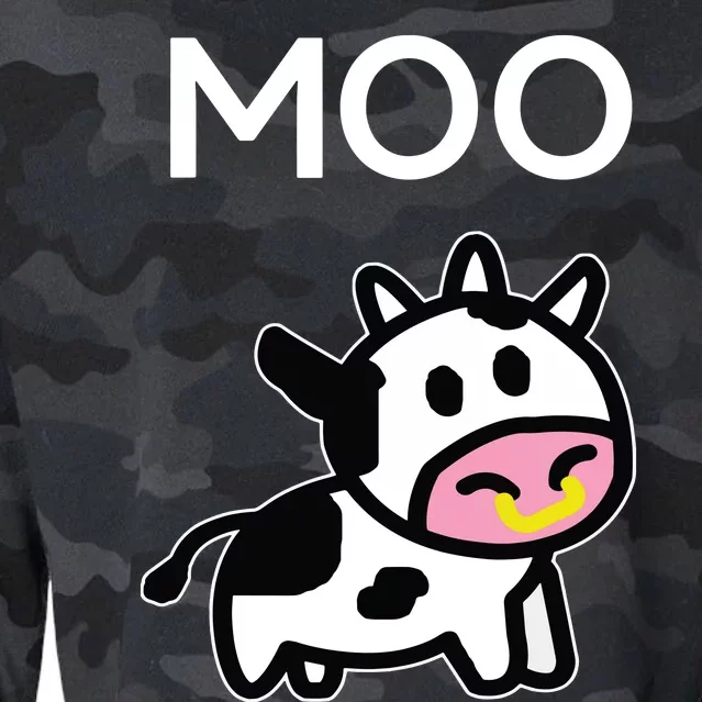 Moo Cow Funny Farmer Cow For Adults Cropped Pullover Crew