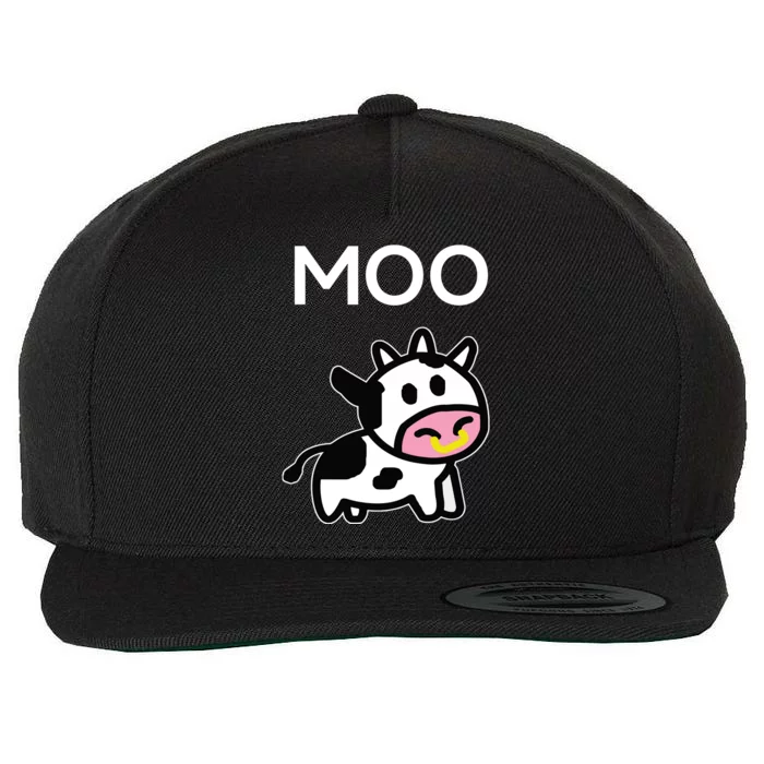 Moo Cow Funny Farmer Cow For Adults Wool Snapback Cap