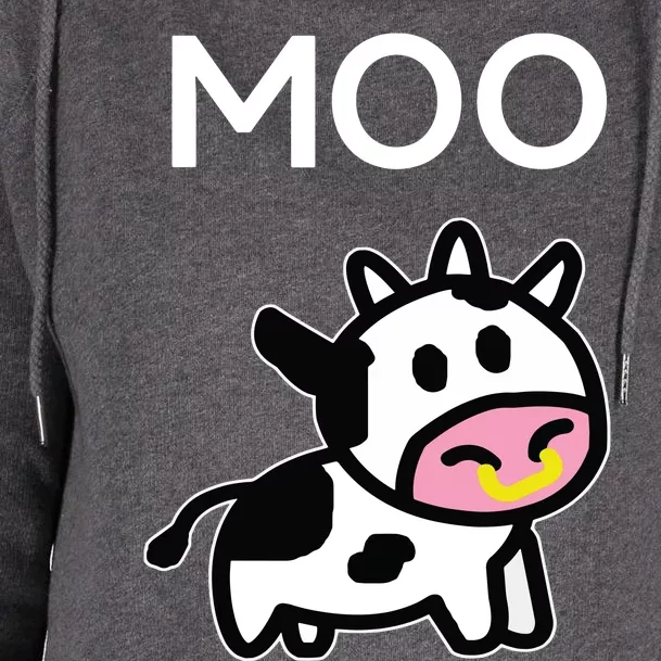 Moo Cow Funny Farmer Cow For Adults Womens Funnel Neck Pullover Hood