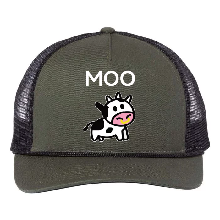 Moo Cow Funny Farmer Cow For Adults Retro Rope Trucker Hat Cap