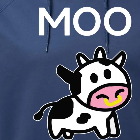 Moo Cow Funny Farmer Cow For Adults Performance Fleece Hoodie