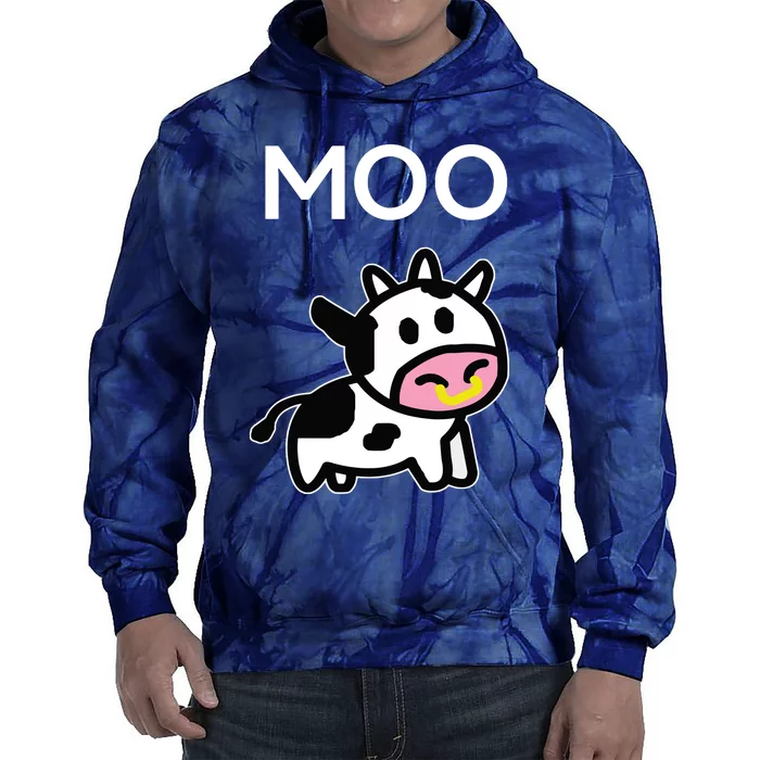 Moo Cow Funny Farmer Cow For Adults Tie Dye Hoodie