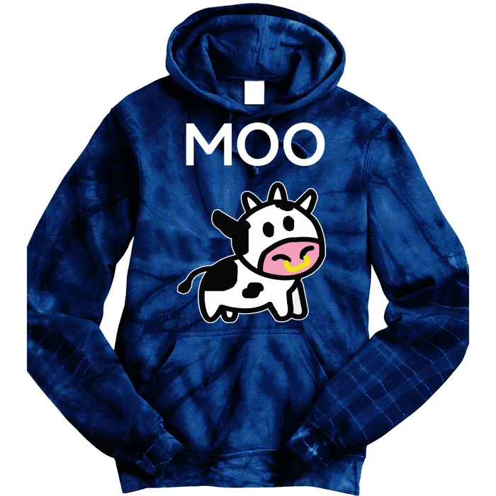 Moo Cow Funny Farmer Cow For Adults Tie Dye Hoodie