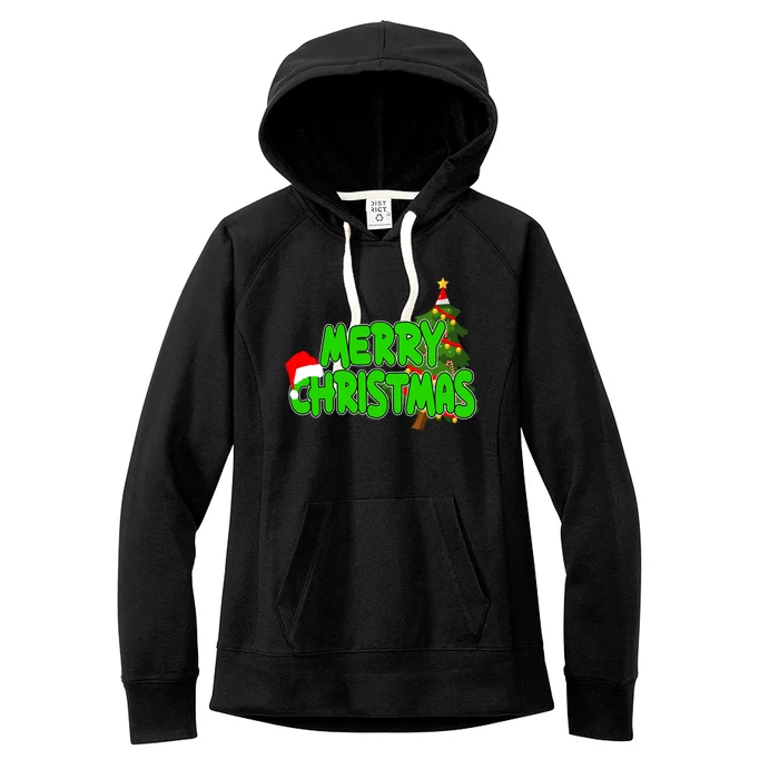 Merry Christmas Festive Holiday Women's Fleece Hoodie