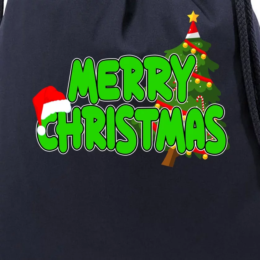 Merry Christmas Festive Holiday Drawstring Bag