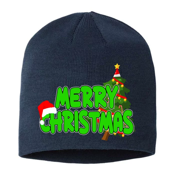 Merry Christmas Festive Holiday 8 1/2in Sustainable Knit Beanie