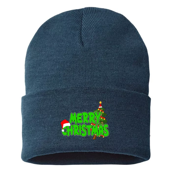 Merry Christmas Festive Holiday Sustainable Knit Beanie