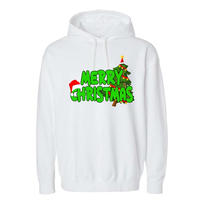 Merry Christmas Festive Holiday Garment-Dyed Fleece Hoodie