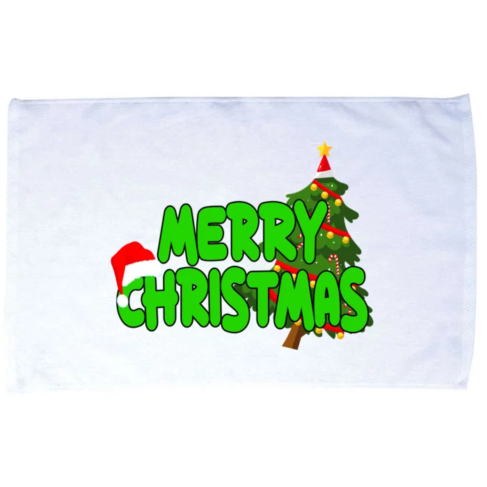 Merry Christmas Festive Holiday Microfiber Hand Towel