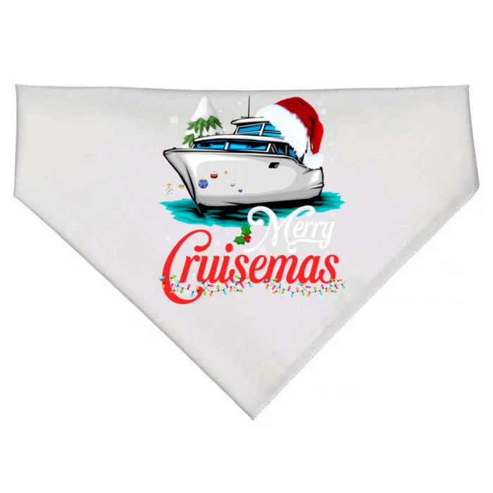 Merry Cruisemas Funny Cruise Ship Family Christmas Funny Gift Meaningful Gift USA-Made Doggie Bandana