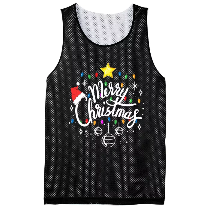 Merry Christmas Family Funny Christmas Xmas Mesh Reversible Basketball Jersey Tank