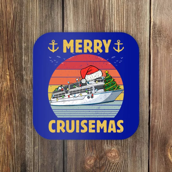 Merry Cruisemas Funny Cruise Ship Family Christmas Vintage Funny Gift Coaster