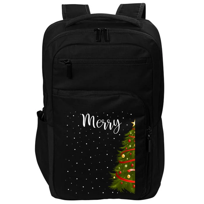 Merry Christmas Funny Christmas Tree Couples Matching Impact Tech Backpack