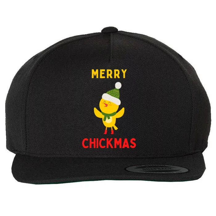 Merry Chickmas Funny Christmas Farm Animal Pun Cute Xmas Funny Gift Wool Snapback Cap