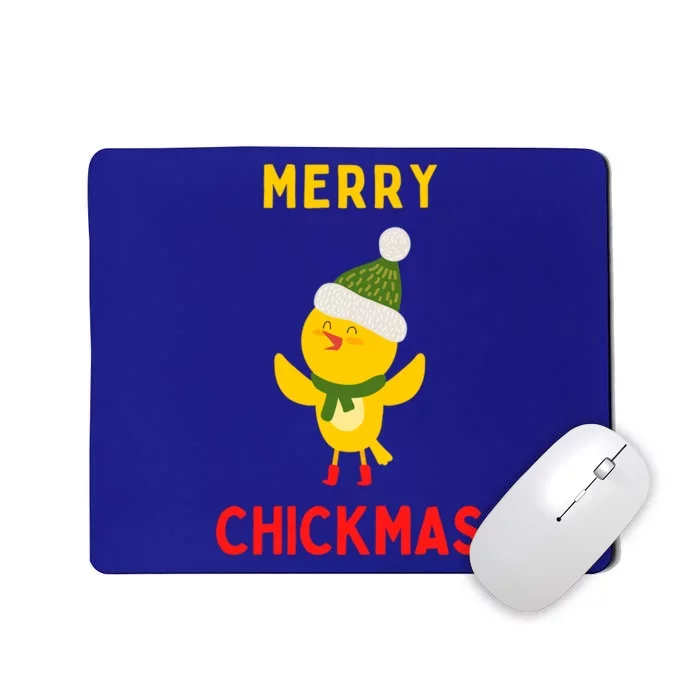 Merry Chickmas Funny Christmas Farm Animal Pun Cute Xmas Funny Gift Mousepad