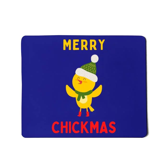 Merry Chickmas Funny Christmas Farm Animal Pun Cute Xmas Funny Gift Mousepad