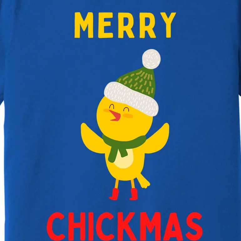 Merry Chickmas Funny Christmas Farm Animal Pun Cute Xmas Funny Gift Premium T-Shirt