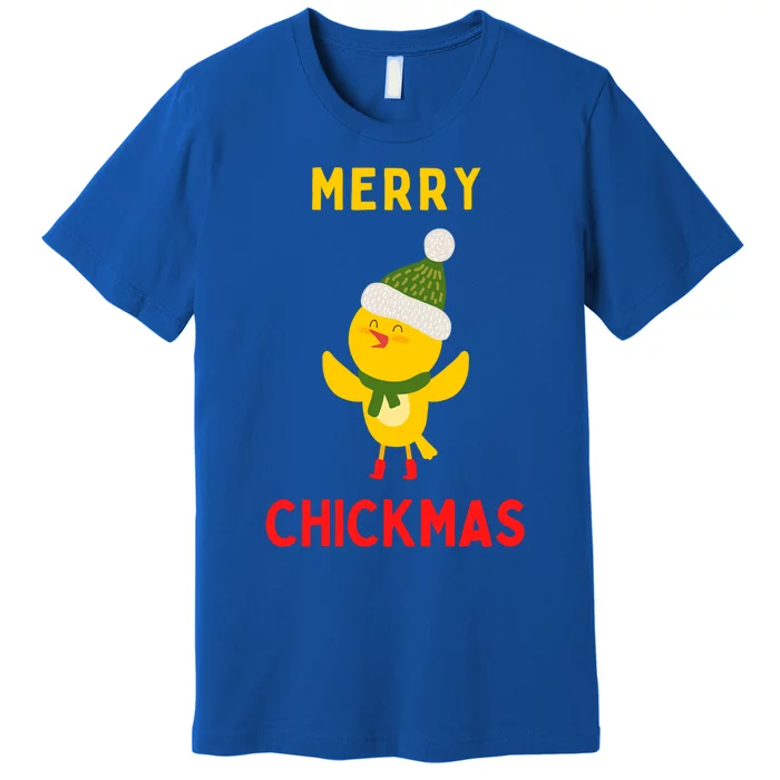 Merry Chickmas Funny Christmas Farm Animal Pun Cute Xmas Funny Gift Premium T-Shirt