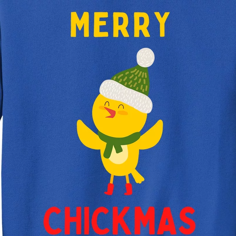 Merry Chickmas Funny Christmas Farm Animal Pun Cute Xmas Funny Gift Tall Sweatshirt