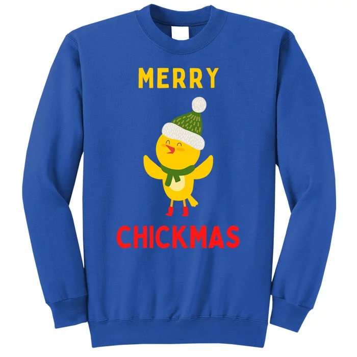 Merry Chickmas Funny Christmas Farm Animal Pun Cute Xmas Funny Gift Tall Sweatshirt