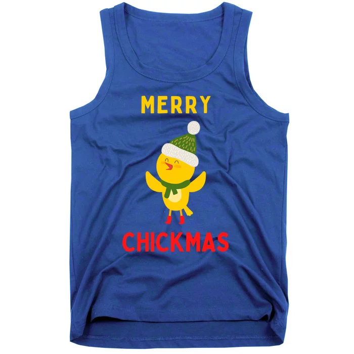 Merry Chickmas Funny Christmas Farm Animal Pun Cute Xmas Funny Gift Tank Top