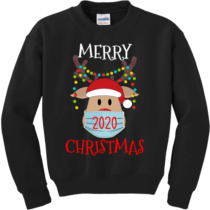 Merry Christmas Funny Reindeer Holiday Kids Sweatshirt