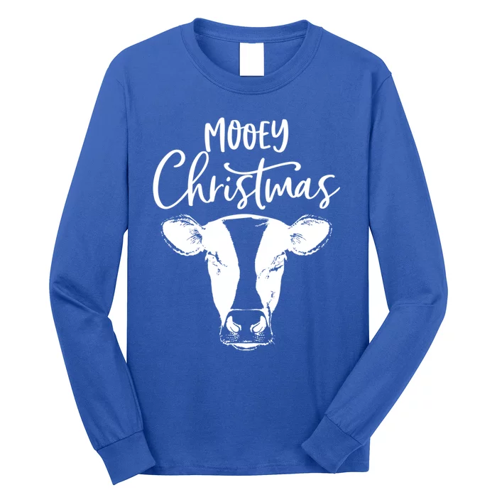 Mooey Christmas Funny Christmas Cow Gift Long Sleeve Shirt