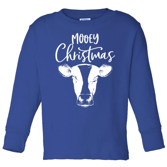 Mooey Christmas Funny Christmas Cow Gift Toddler Long Sleeve Shirt