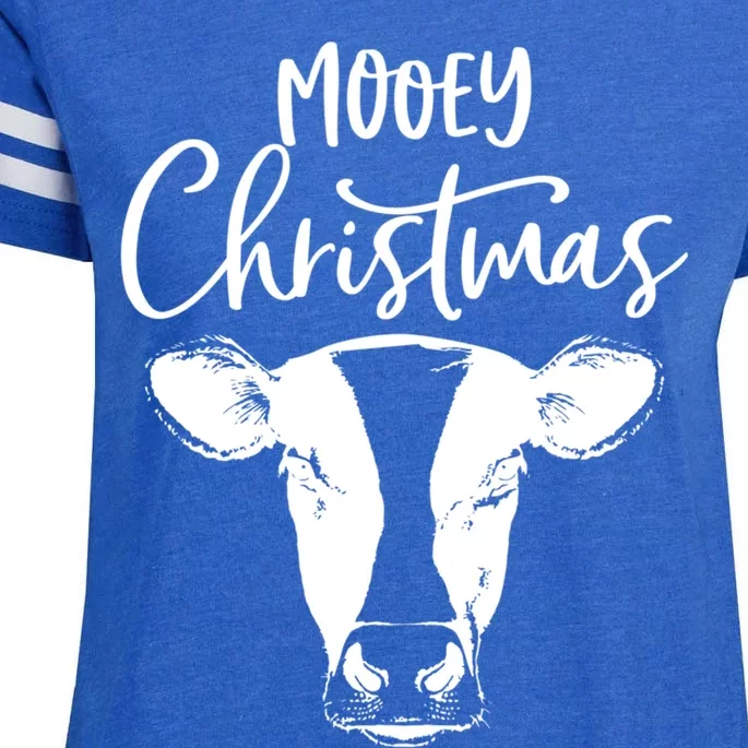 Mooey Christmas Funny Christmas Cow Gift Enza Ladies Jersey Football T-Shirt