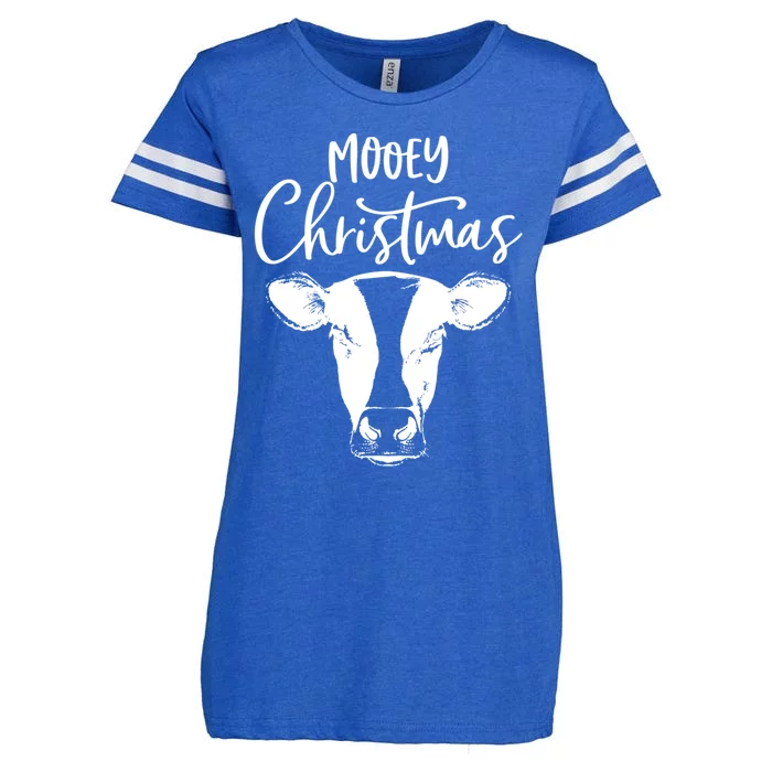 Mooey Christmas Funny Christmas Cow Gift Enza Ladies Jersey Football T-Shirt