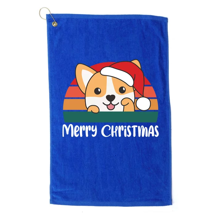 Merry Christmas Funny Corgi Christmas Gift Platinum Collection Golf Towel