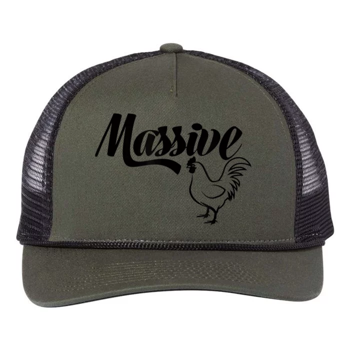 Massive Cock Funny Rooster And Cockerel Chicken Design Retro Rope Trucker Hat Cap