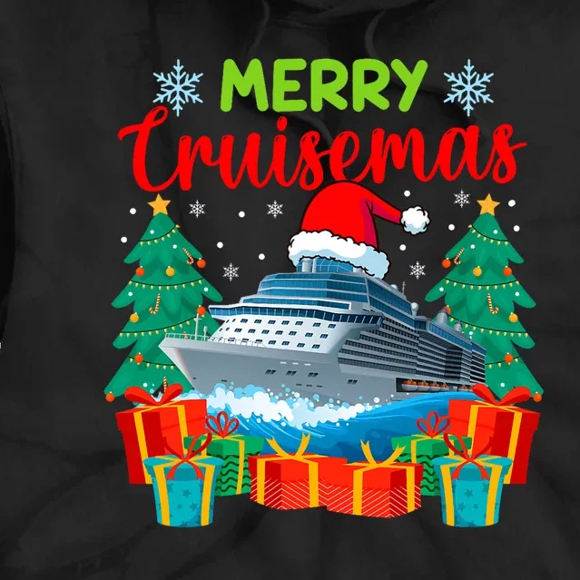 Merry Cruisemas Family Cruise Christmas Funny Boat Trip Tie Dye Hoodie