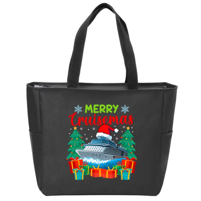 Merry Cruisemas Family Cruise Christmas Funny Boat Trip Zip Tote Bag