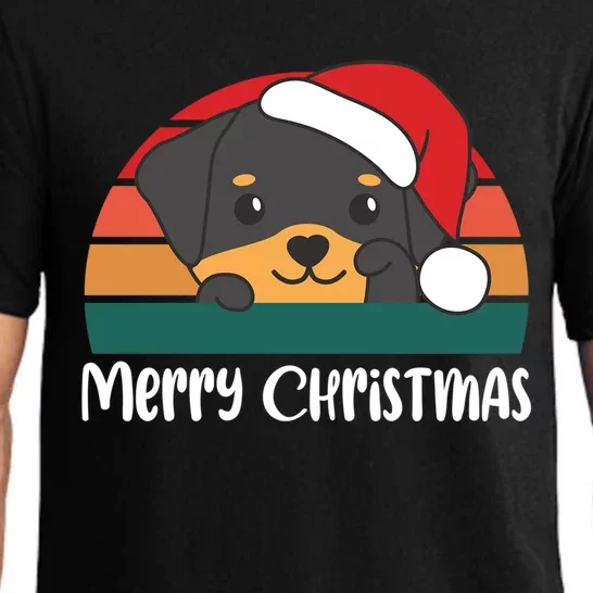 Merry Christmas Funny Rottweiler Christmas Gift Pajama Set