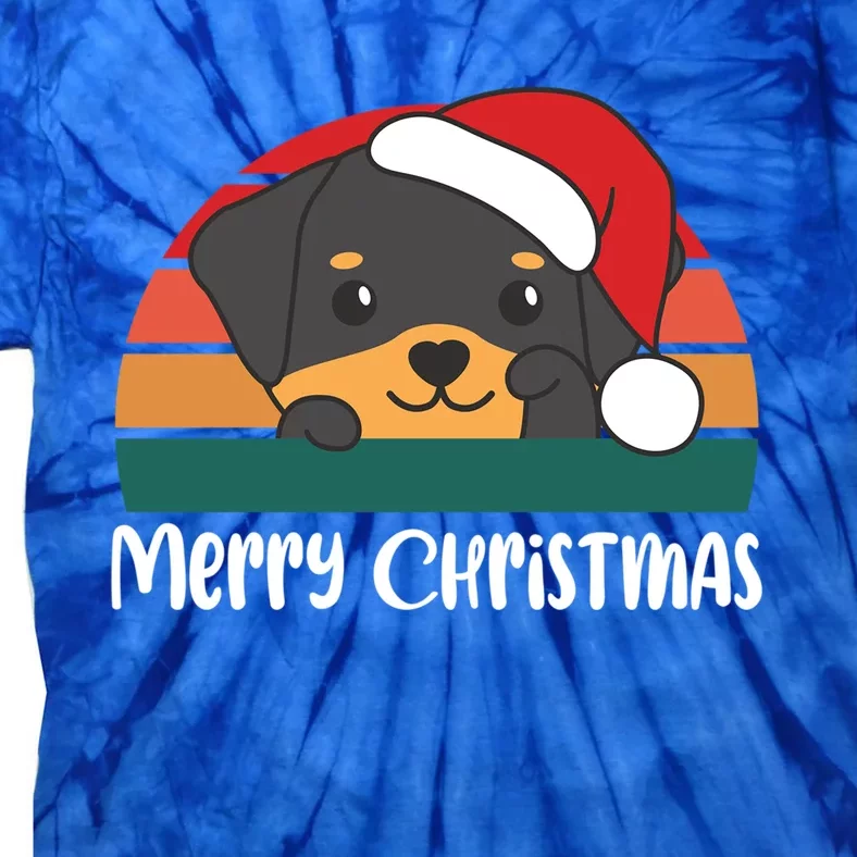 Merry Christmas Funny Rottweiler Christmas Gift Tie-Dye T-Shirt