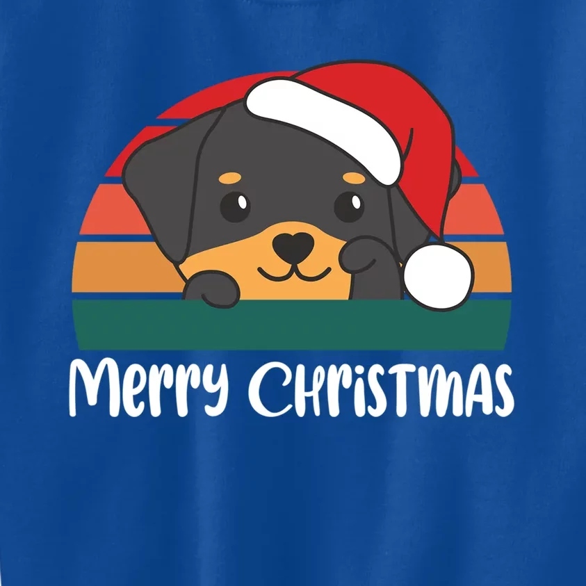 Merry Christmas Funny Rottweiler Christmas Gift Kids Sweatshirt