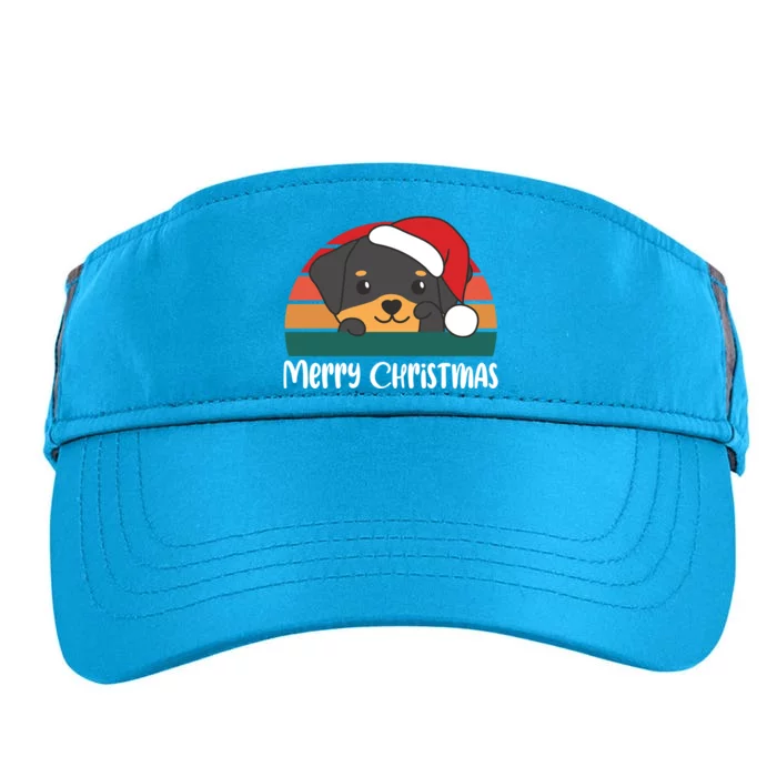 Merry Christmas Funny Rottweiler Christmas Gift Adult Drive Performance Visor