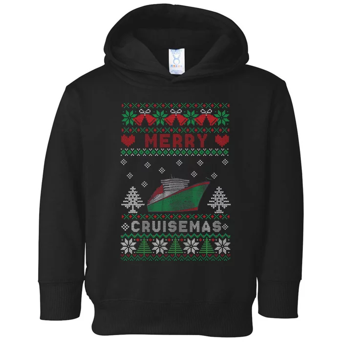 Merry Cruisemas Funny Christmas Family Cruise Matching Toddler Hoodie