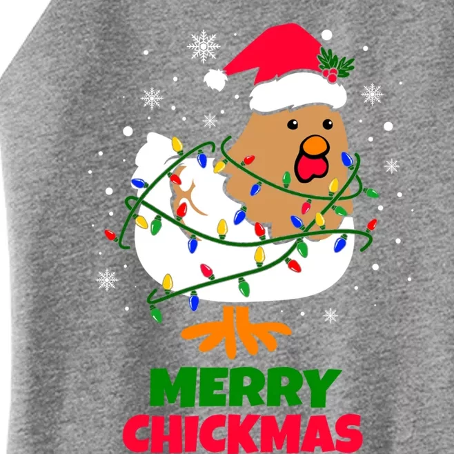 Merry Chickmas Funny Santa Hat Xmas Christmas Chicken Meaningful Gift Women’s Perfect Tri Rocker Tank